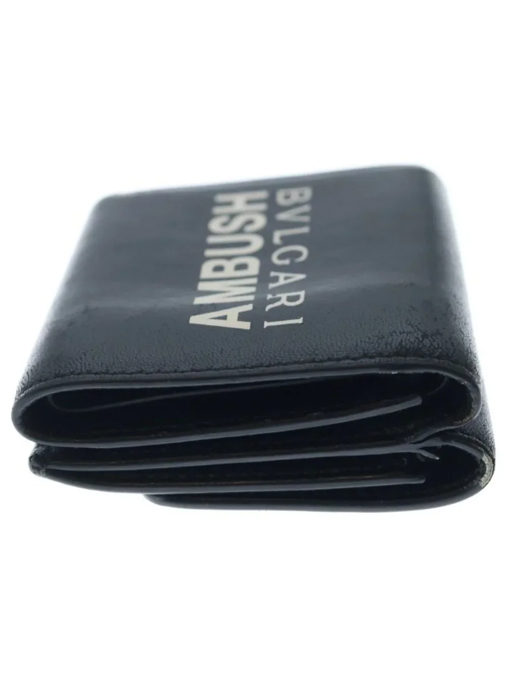Bvlgari Ambush Wallet Leather Bifold Compact Black